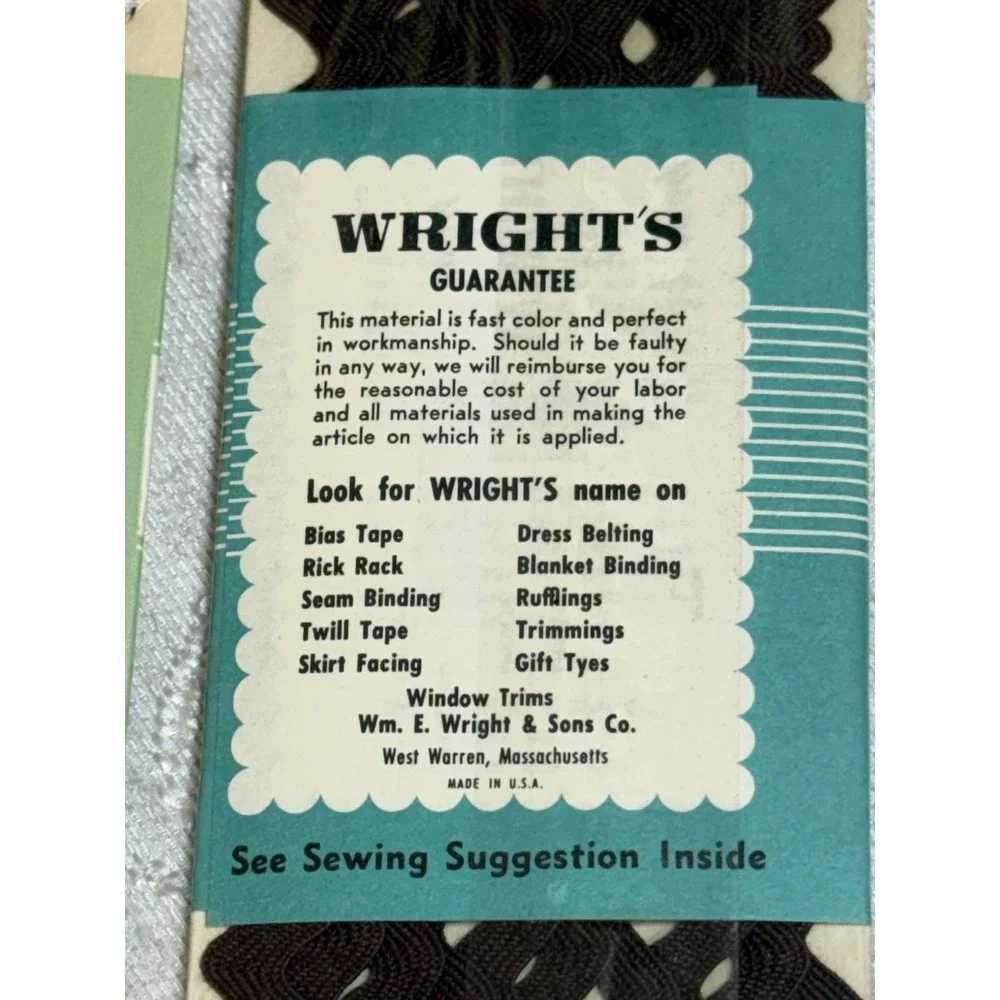 Vintage Nufashond & Wright's Rick Rack | Mercerized Cotton Trims | 15¢ Packaging
